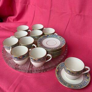 Elegant Floral Tea Set with Gold Trim